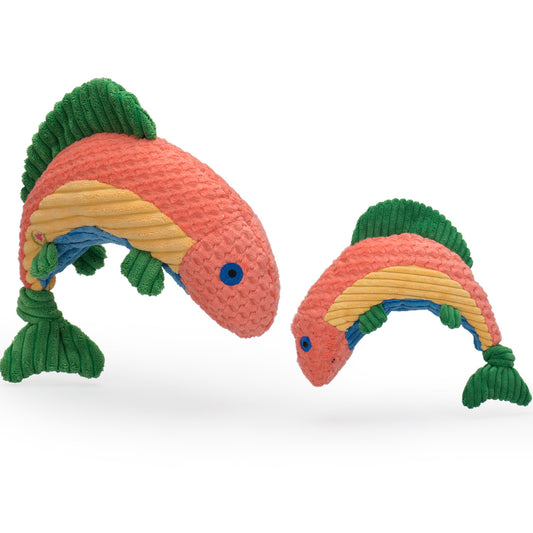 Raucous Rainbow Trout Knottie® Plush Dog Toy - Premium Best