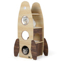 Rocket Cat Tree 47 Inch Large Wooden Cat Tower for Indoor Cats-Natural - Majestic Pet Kingdom
