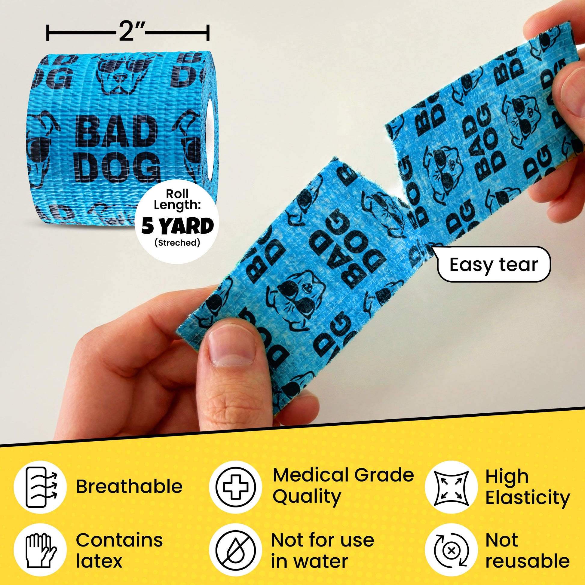 Dog First Aid Bandage Oops Wraps Self-Adherent Non-Stick Tape - Detail Angle 3 | Majestic Pet Kingdom