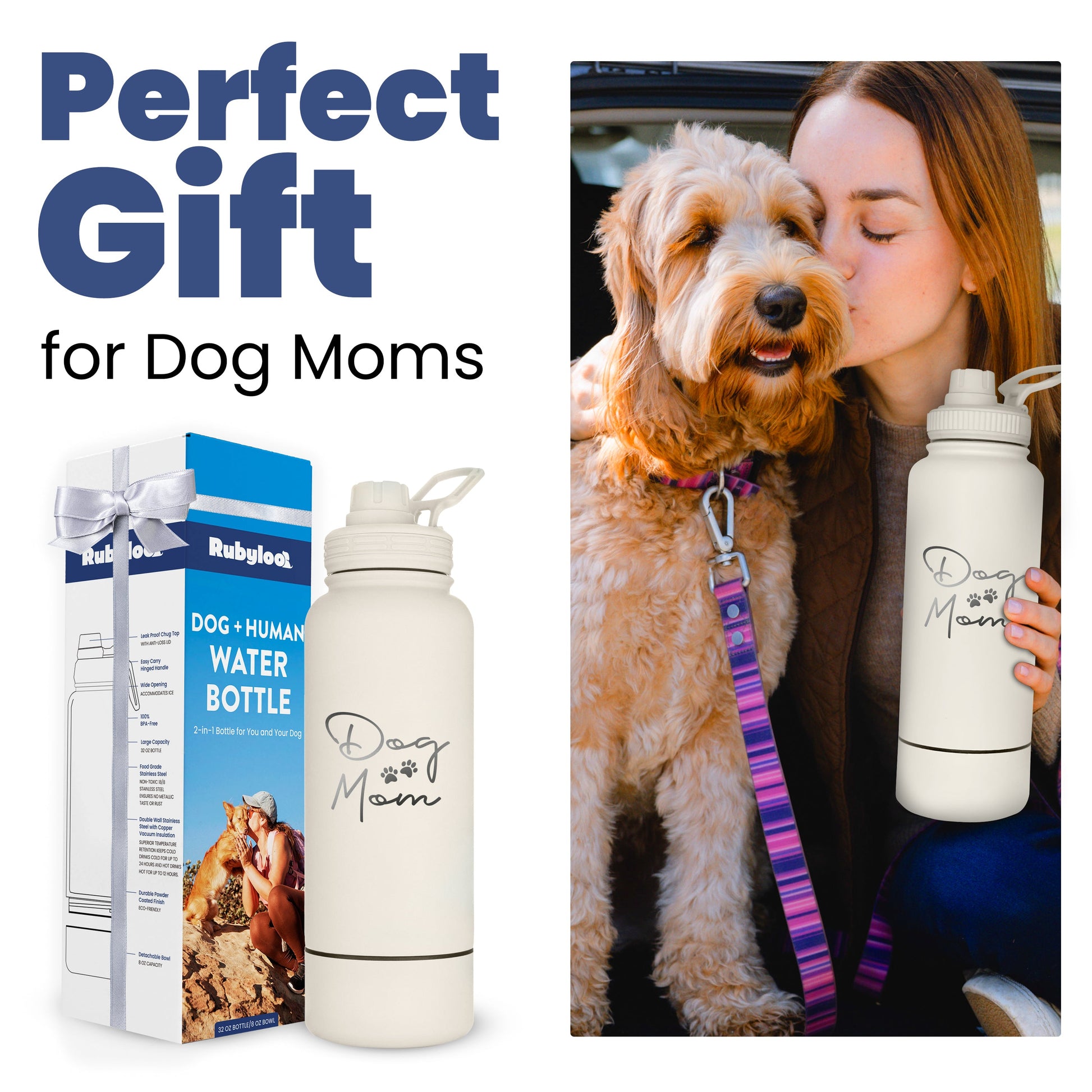 Dog + Human Water Bottle with Detachable Dog Bowl - Majestic Pet Kingdom