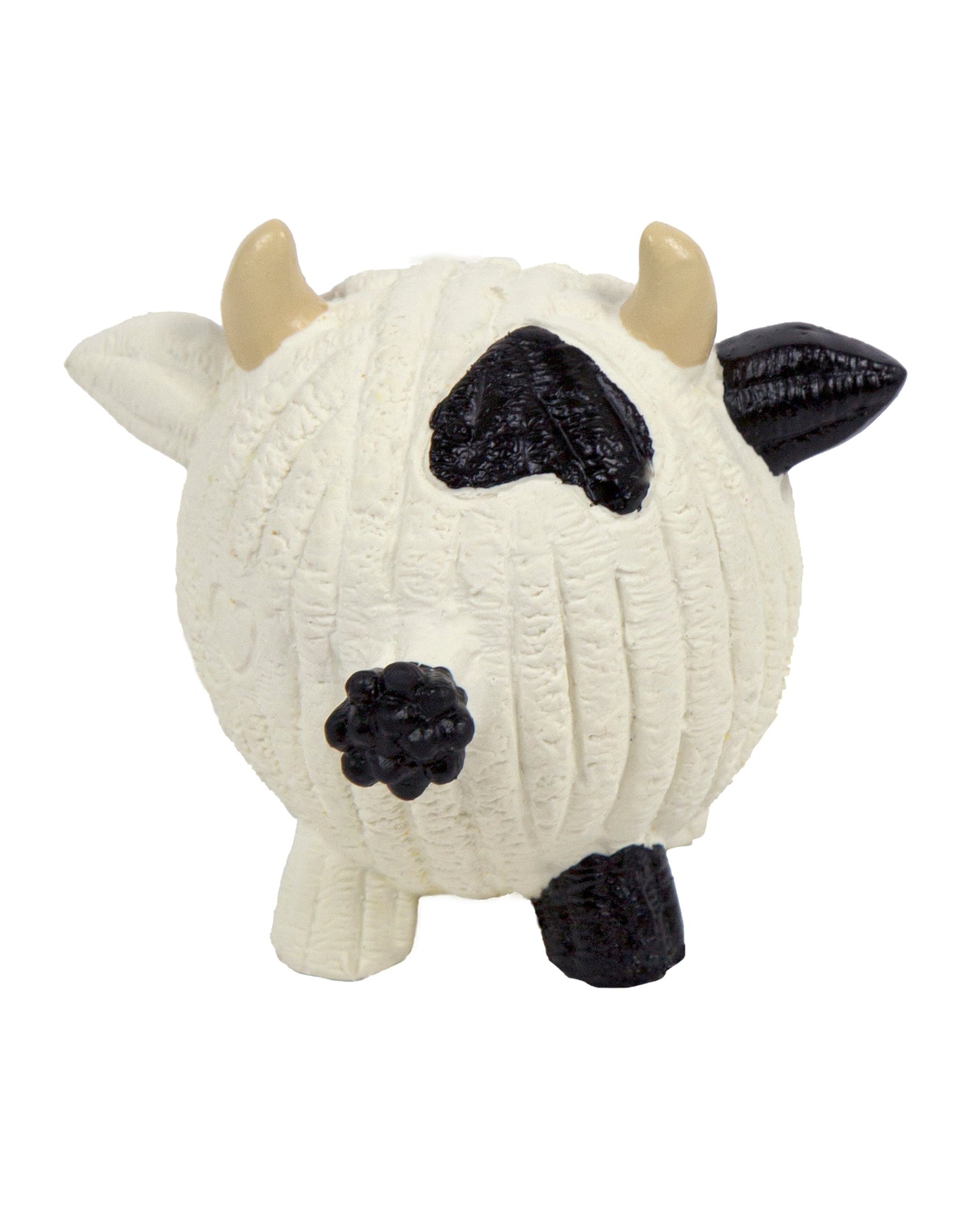 Dog Toy Dottie Cow Ruff-Tex Latex Ball Large Squeaky Fetching - Detail Angle 2 | Majestic Pet Kingdom