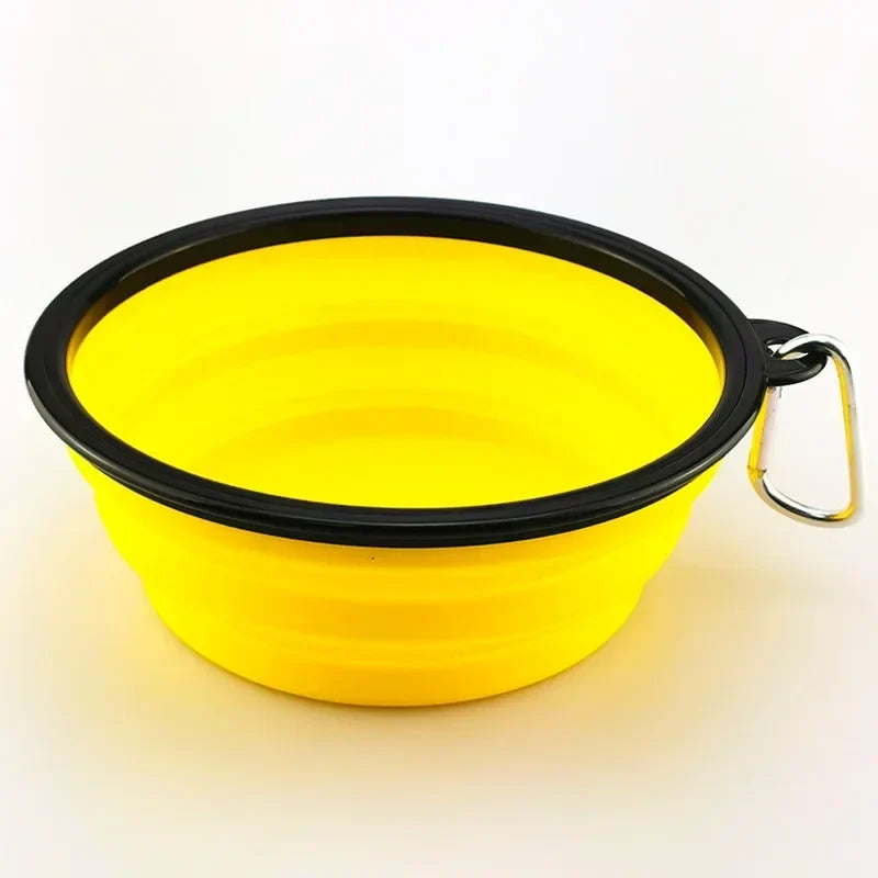 Collapsible Pet Silicone Dog Bowl | Portable Travel Food and Water Bowl with Carabiner