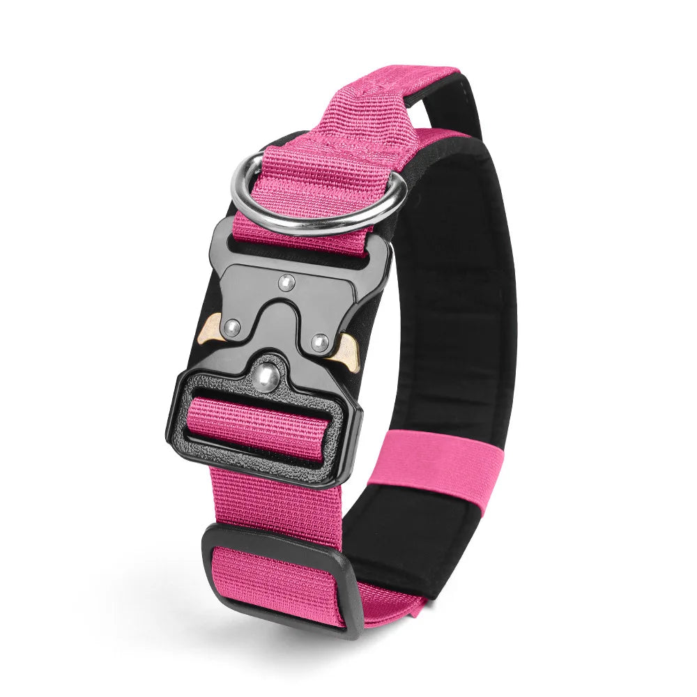 Tactical Dog Collar for Medium to Large Dogs 8 Colors Pet Collar Durable Comfortable Harness for Training And Control - Purple | Purrfect Pet Kingdom