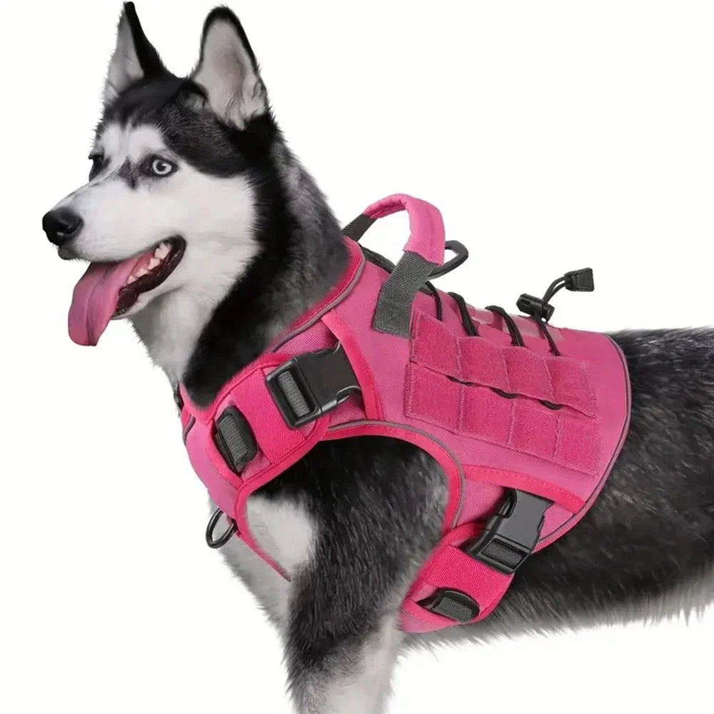 Majestic Pet Kingdom - Adjustable No-pull Tactical Dog Harness With Handle For Large Dogs Reflective Vest For Labrador Retriever Siberian Dogs Supplies View 7