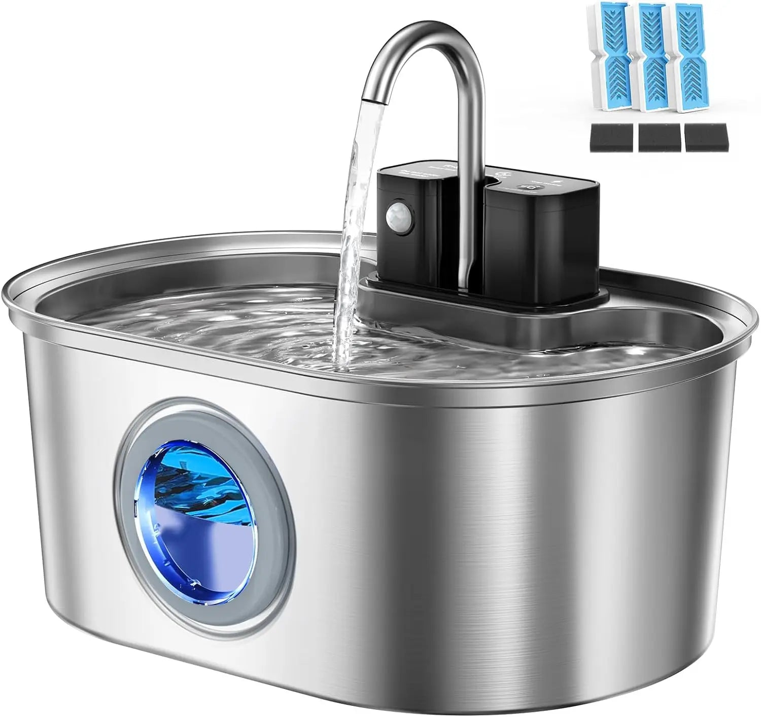 3L Stainless Steel Wireless Recharging Sensor Cat Water Fountain Auto Drinking Fountain For Cats Dog Drinker Pet Dispenser Bowl - Majestic Pet Kingdom