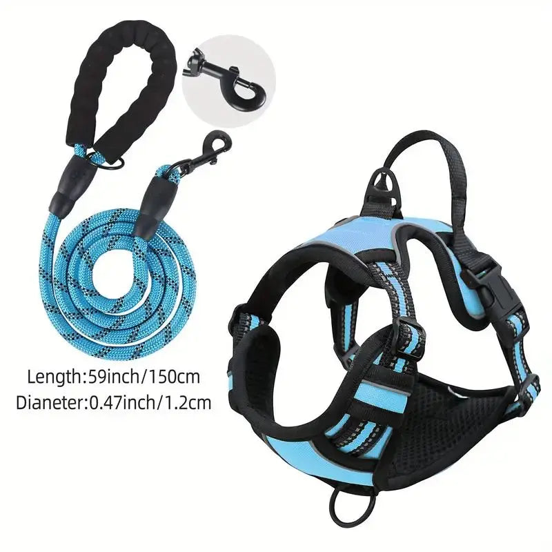 Service Dog Harness Front Clip Heavy Duty Reflective Easy Control Handle for Large Dog Walking，Easy to Control for Small Medium - Majestic Pet Kingdom