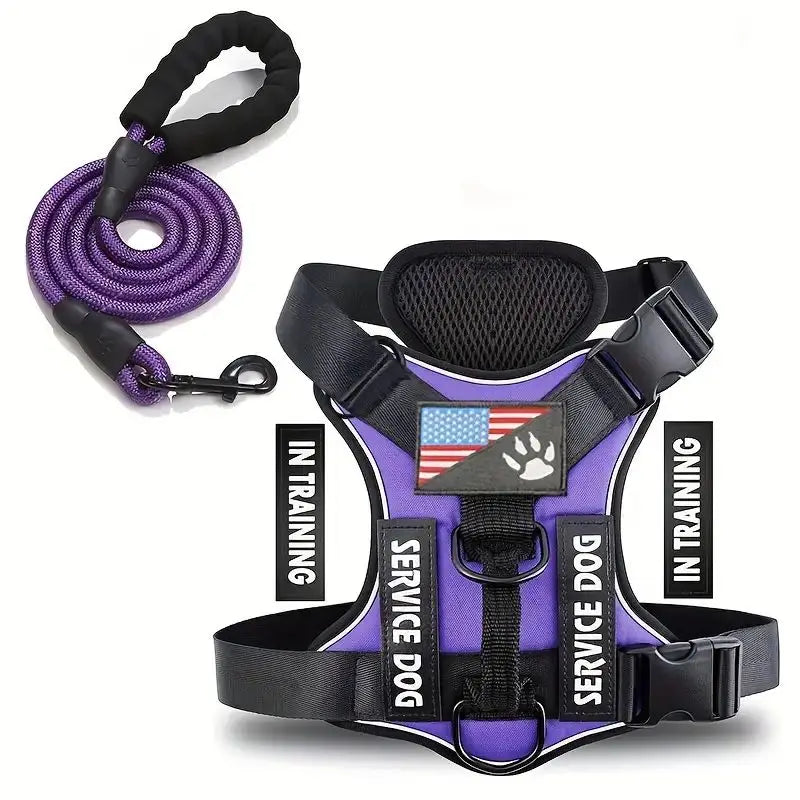 Dog Harness And Leash Set, Escape Proof No Pull Dog Vest Harness With Reflective Dog Walking Traction Rope - Majestic Pet Kingdom