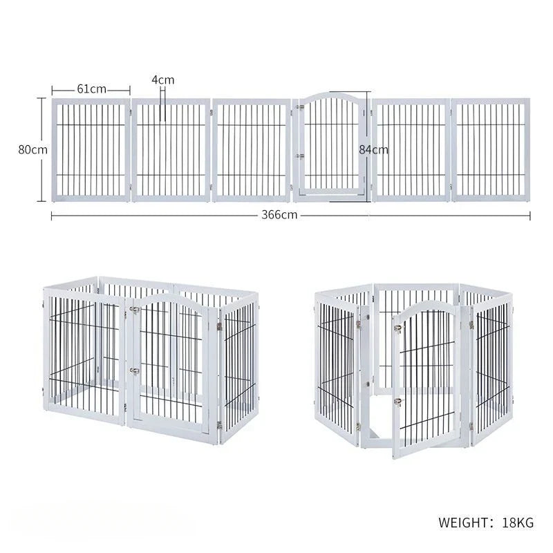 Wooden Pet Fence Dog Fence Freely Combinable Pet Isolation Door Indoor Foldable Dog Cage for Small and Medium Dogs Pet Supplies - Majestic Pet Kingdom