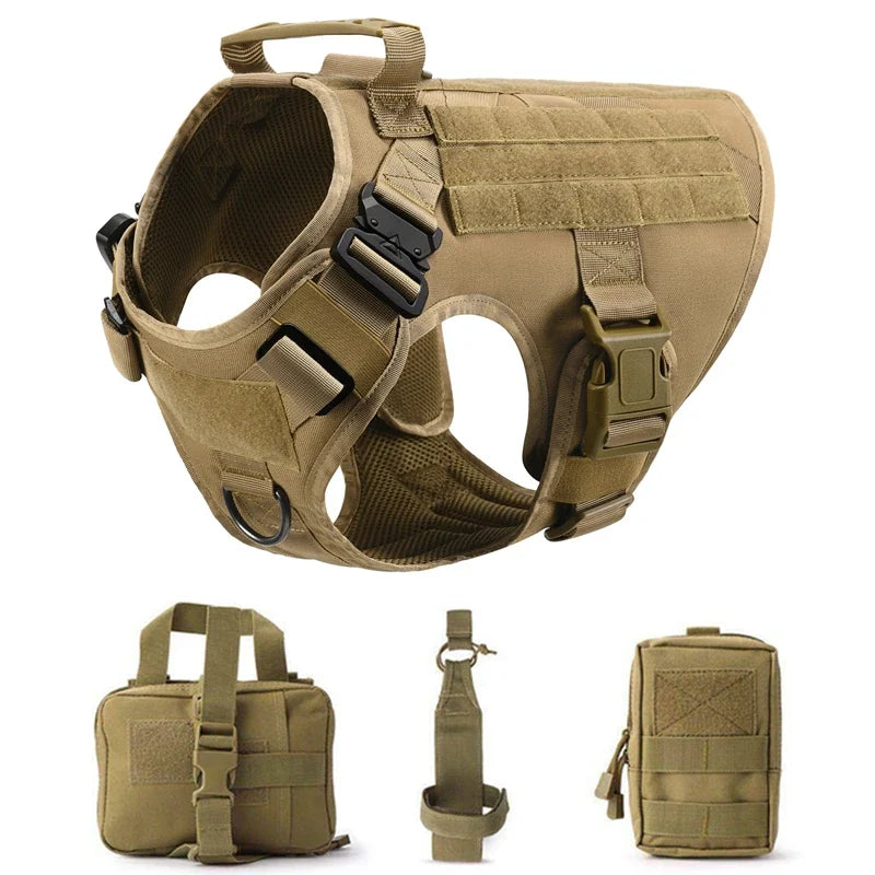 Tactical Military Vest Pet German Shepherd Golden Retriever Tactical  Training Dog Harness and Leash Set For All Breeds Dogs - CP 4 piece set | Purrfect Pet Kingdom