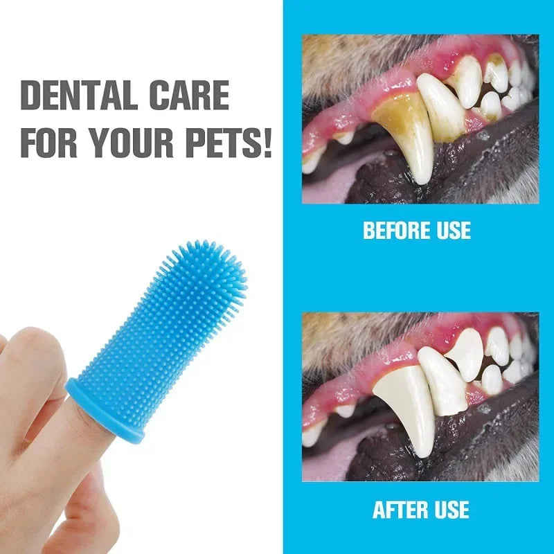 Dog Toothbrush Non-Toxic Silicone Finger Dental Care Brush 4-Pack - Detail Angle 3 | Majestic Pet Kingdom