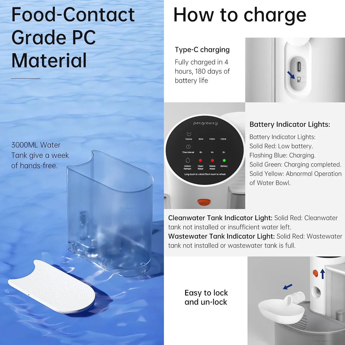 3L Wireless Automatic Cat Fountain Pet Water Feeder Gravitation water feeder Timed Smart Dog Water Dispenser No filter required - Majestic Pet Kingdom