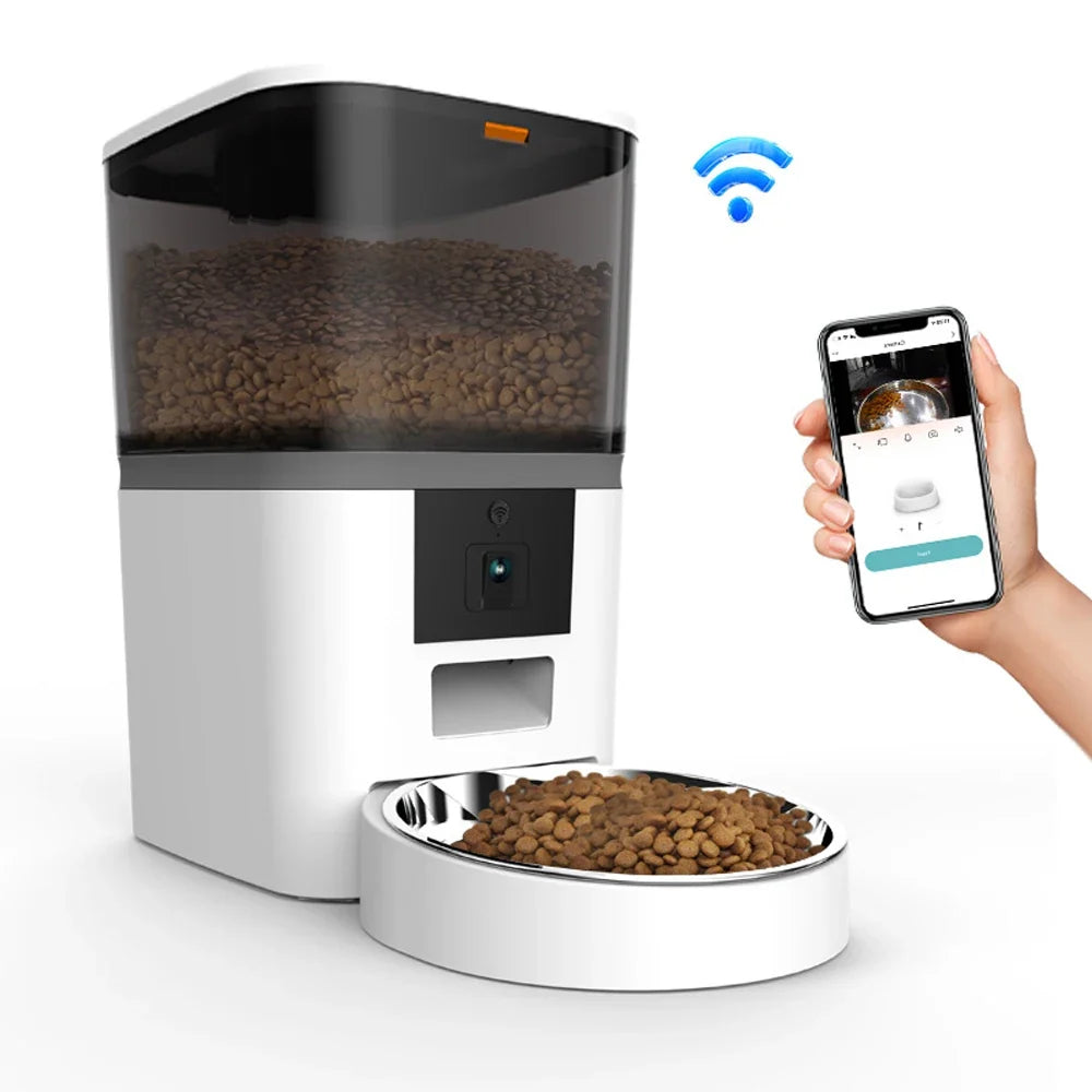 4L With HD Camera Automatic Pet Feeder Cat And Dog Food Automatic Dispenser Suitable For Two Pet Cat And Dog Feeding Remote Feed - Majestic Pet Kingdom