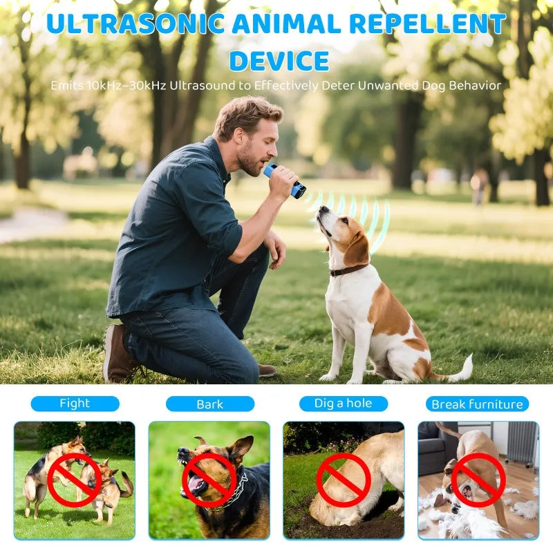Ultrasonic Pet Training Anti Barking Control StopDog Barking Deterrent Device Rechargeable 5 Levels  Barking Up To 30FT