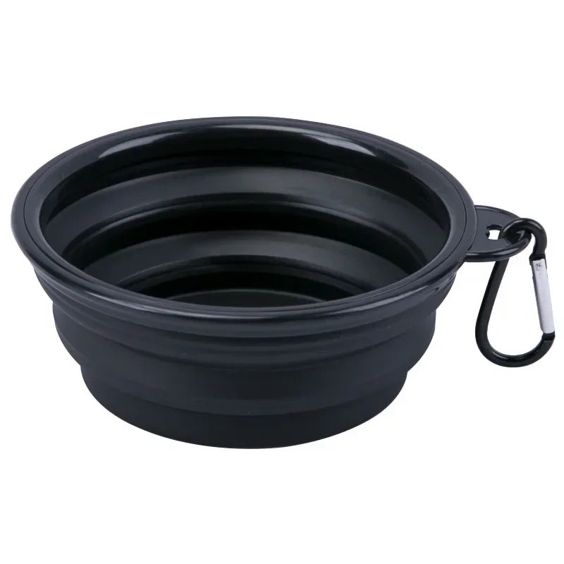 Collapsible Pet Silicone Dog Bowl | Portable Travel Food and Water Bowl with Carabiner