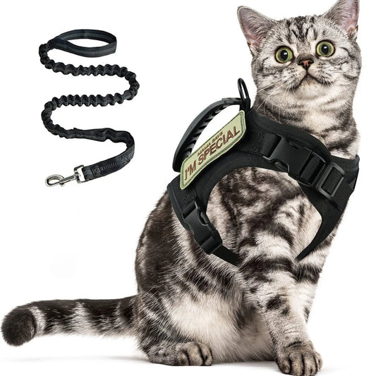 Tactical Cat Harness For Walking Escape Proof Adjustable Pet Vest | Majestic Pet Kingdom™