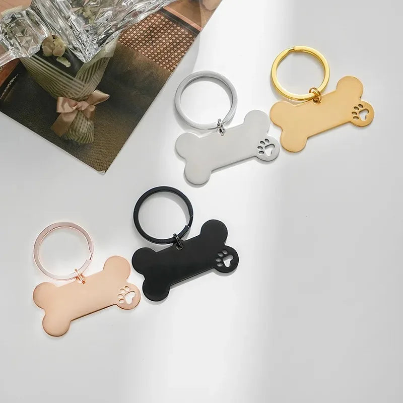 Dog ID Tag Personalized Custom Engraved Bone Metal Charm Pendant - Detail Angle 5 | Majestic Pet Kingdom