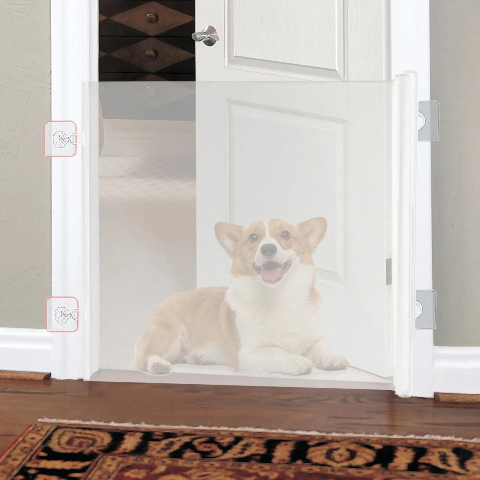 Retractable Pet Gate Dog Retractable Gate Dog Gate Indoor Adjustable Fence Barrier No Drilling Child Safety Screen Cat Baffle - Majestic Pet Kingdom