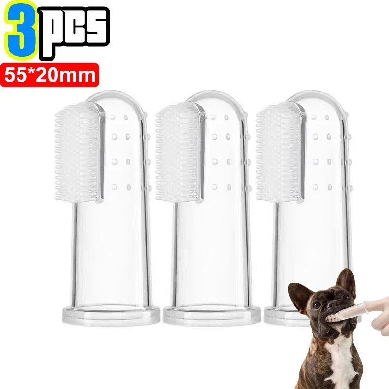 Silicone Soft Pet Finger Cuff Toothbrush | Dog & Cat Teeth Cleaning Tool