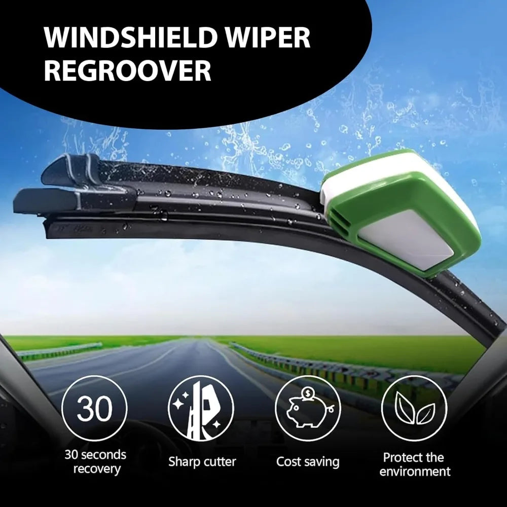 Car Wiper Repair Tool Portable ABS Vehicle Windshield Wiper Regroover with Sponge Universal Automotive DIY Cleaning Cutter
