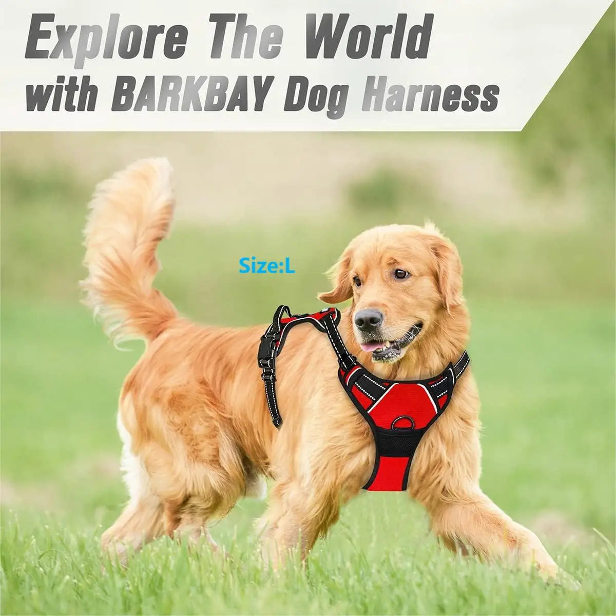 No Pull Dog Harness Front Clip Heavy Duty Reflective Easy Control Handle for Large Dog Walking - Majestic Pet Kingdom
