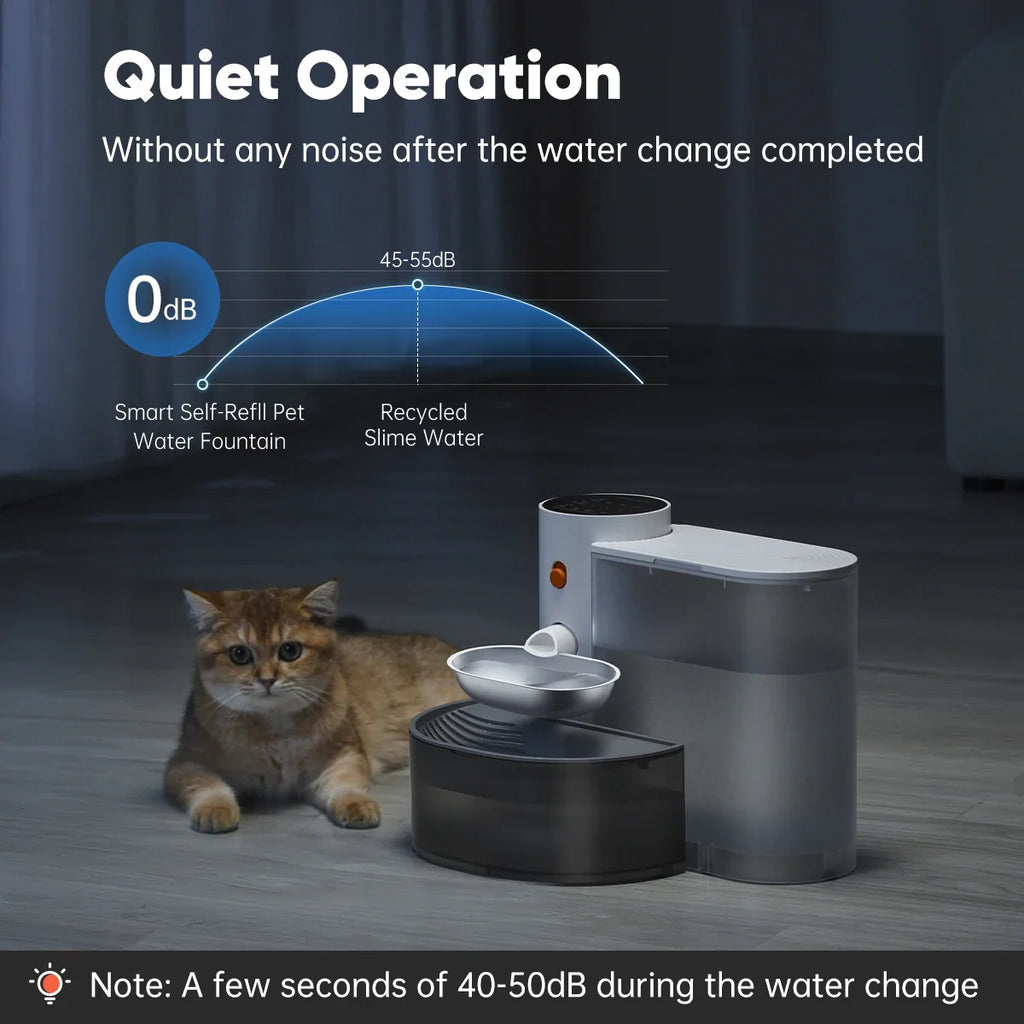 Petgravity Stainless Steel Bowl Pet Intelligent Pouring Water Dispenser Automatically Purifies The Wireless Drinking Bowl For Cats - Majestic Pet Kingdom