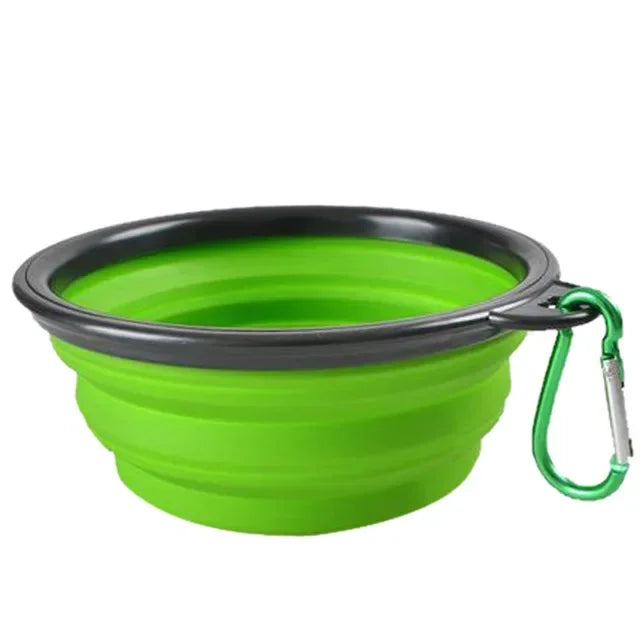Collapsible Pet Silicone Dog Bowl | Portable Travel Food and Water Bowl with Carabiner
