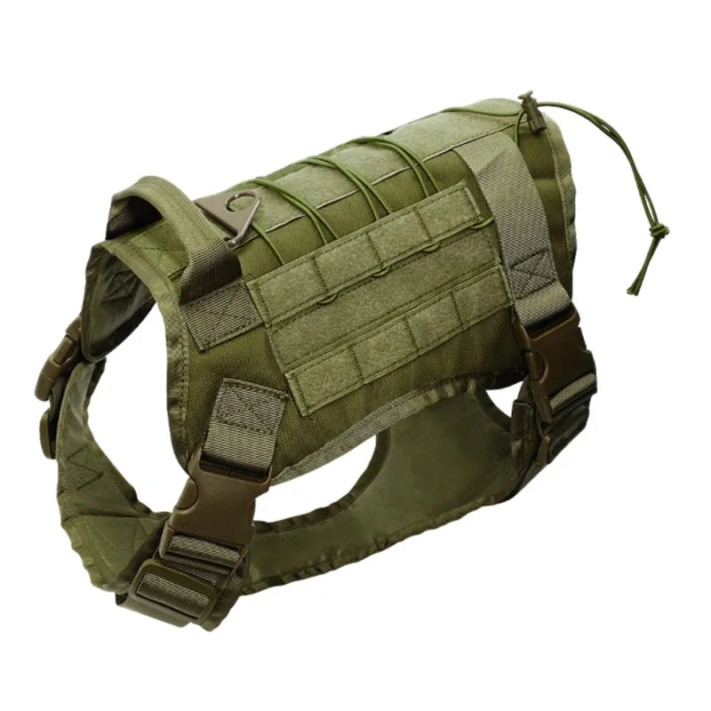 Tactical Camouflage Dog Vest Harness for Medium and Large Dogs，Easy Control and Comfortable for Hiking ，Training, and Outdoor - green | Purrfect Pet Kingdom