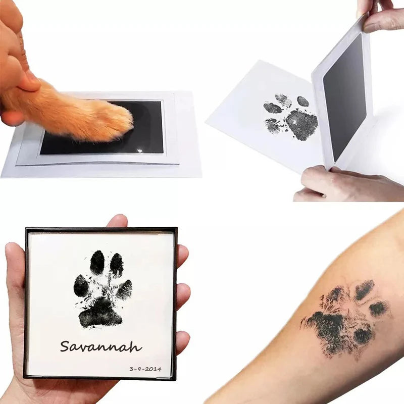 Pet Handprint Footprint Kit | No Touch Ink Pad for Cat Dog Paw Print Keepsake