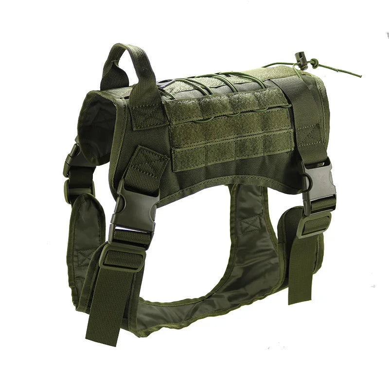 Tactical Dog Harness Military Training  Padded Quick Release Vest Pet Training Dog Harness For Set Small Medium Large Dogs - Army green | Purrfect Pet Kingdom