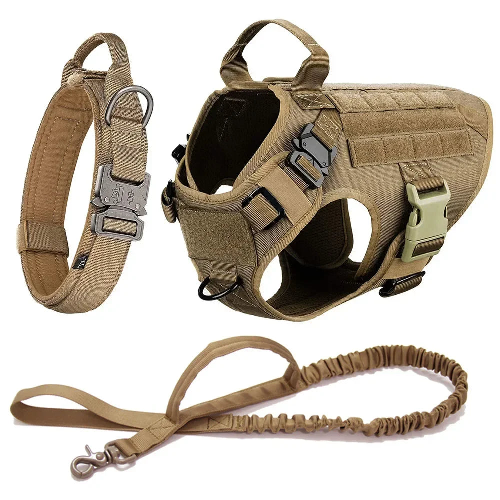 Tactical Vest Pet German Shepherd Golden Retriever Tactical Training Dog Harness and Leash Set For All Breeds Dogs - CM Harness Leash | Purrfect Pet Kingdom