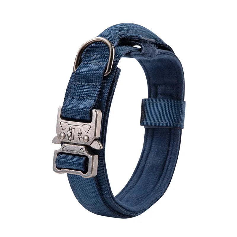 Tactical Dog Collar with Heavy Duty Metal Buckle Control Handle Nylon Military Dog Collar for Medium Large Dog