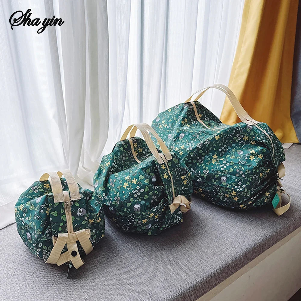 Cartoon Keyboard Foldable Shopping Bag Easy Fold Storage Portable Handbag Crossbody Gift Bag