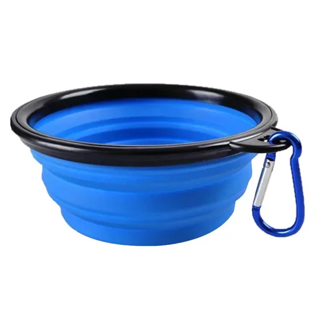 Collapsible Pet Silicone Dog Bowl | Portable Travel Food and Water Bowl with Carabiner