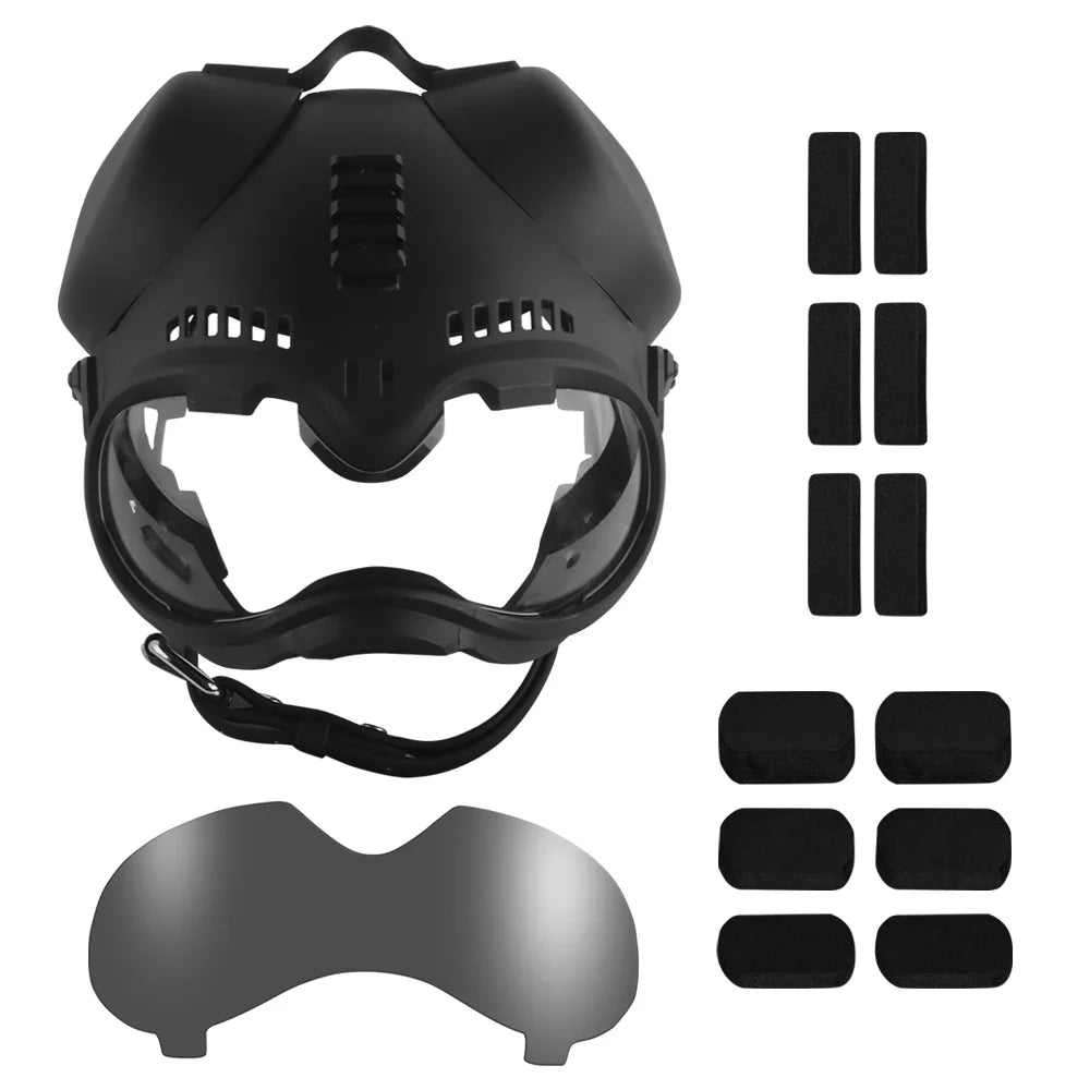 Tactical Dog Outdoor Hunting Training K9 Helmet, Large Dog Patrol Dogs Sheepdog Pet Motorcycle Protective Helmet with Goggles