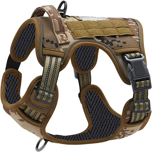 Military Tactical Dog Harness No Pull Large Reflective Straps Durable | Majestic Pet Kingdom™