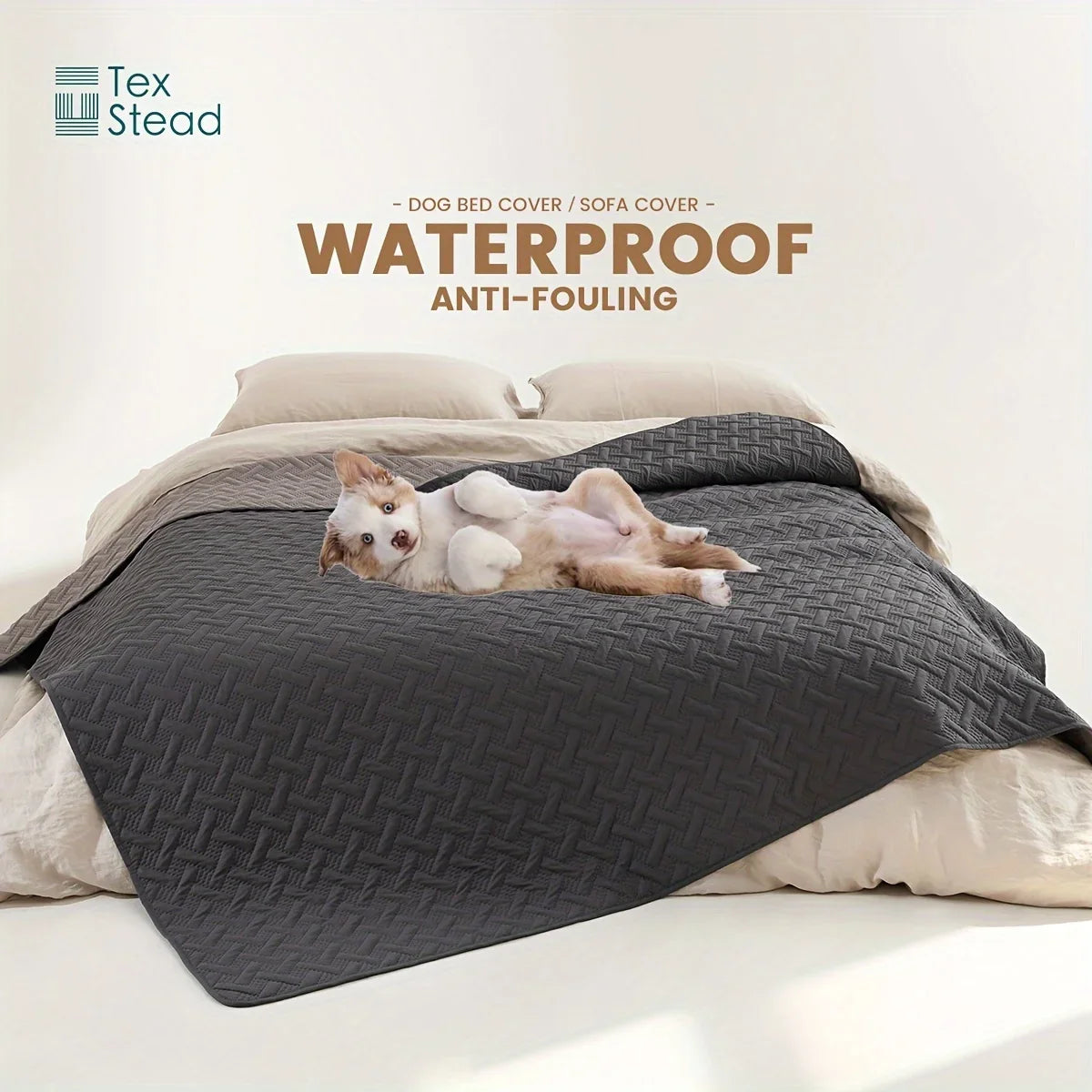Brick Pattern Anti-Hair Pet Mat, Reversible Waterproof Dog Cushion