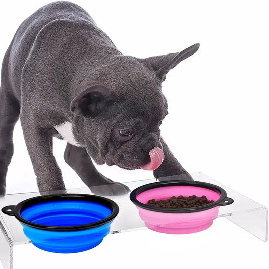 Dog Bowl Portable Foldable Soft Silicone Outdoor Feeding Dish