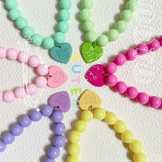 Dog Pearl Necklace Collar Princess Heart Pendant Pet Chain - Detail Angle 2 | Majestic Pet Kingdom
