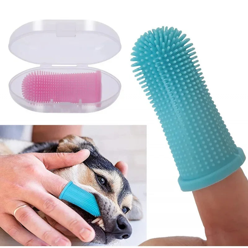 Soft Pet Finger Toothbrush | Dog Teeth Cleaning Breath Care Nontoxic Silicone