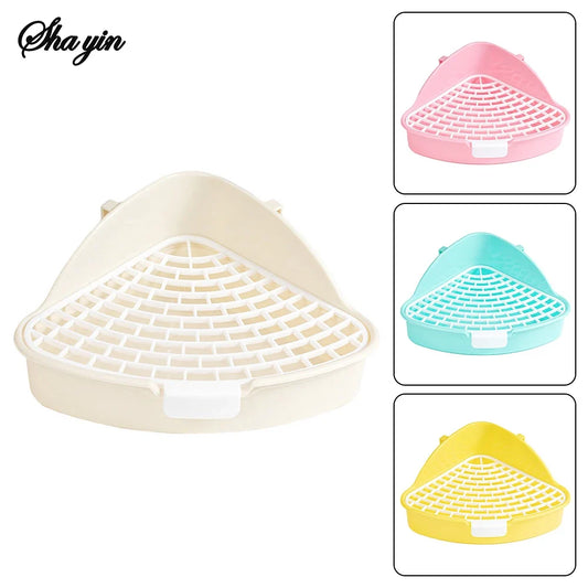 1PC Triangle Potty Corner Litter Box for Small Animals for Rabbits and Hamsters Design Easy to Space-Saving Toilet Tray | Purrfect Pet Kingdom