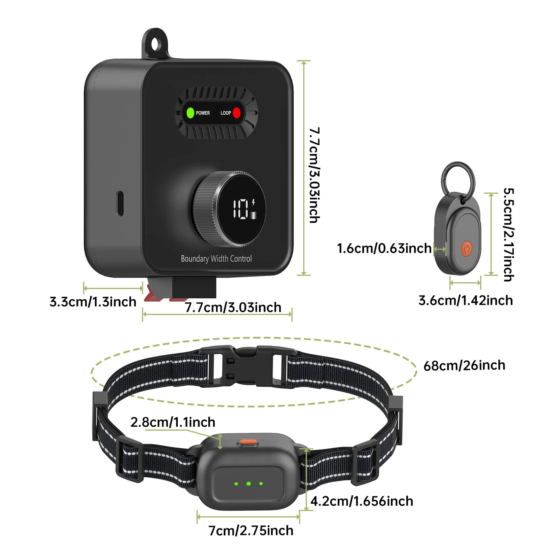 Electric Dog Fence Collar In-Ground Wired System Waterproof