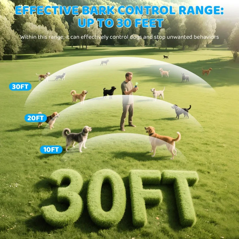 Ultrasonic Pet Training Anti Barking Control StopDog Barking Deterrent Device Rechargeable 5 Levels  Barking Up To 30FT