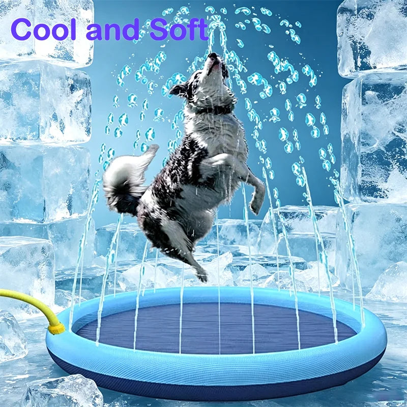 65/100cm Thickened Dog Spray Water Play Mat Cat Playmat Letter Dolphin