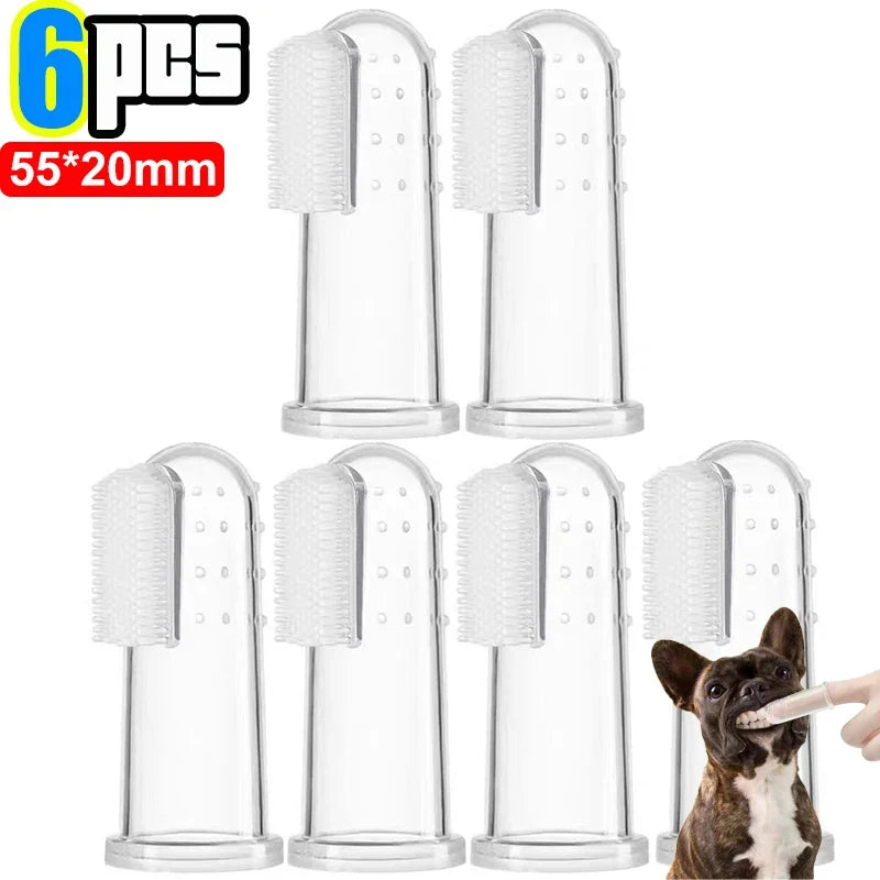 Silicone Soft Pet Finger Cuff Toothbrush | Dog & Cat Teeth Cleaning Tool