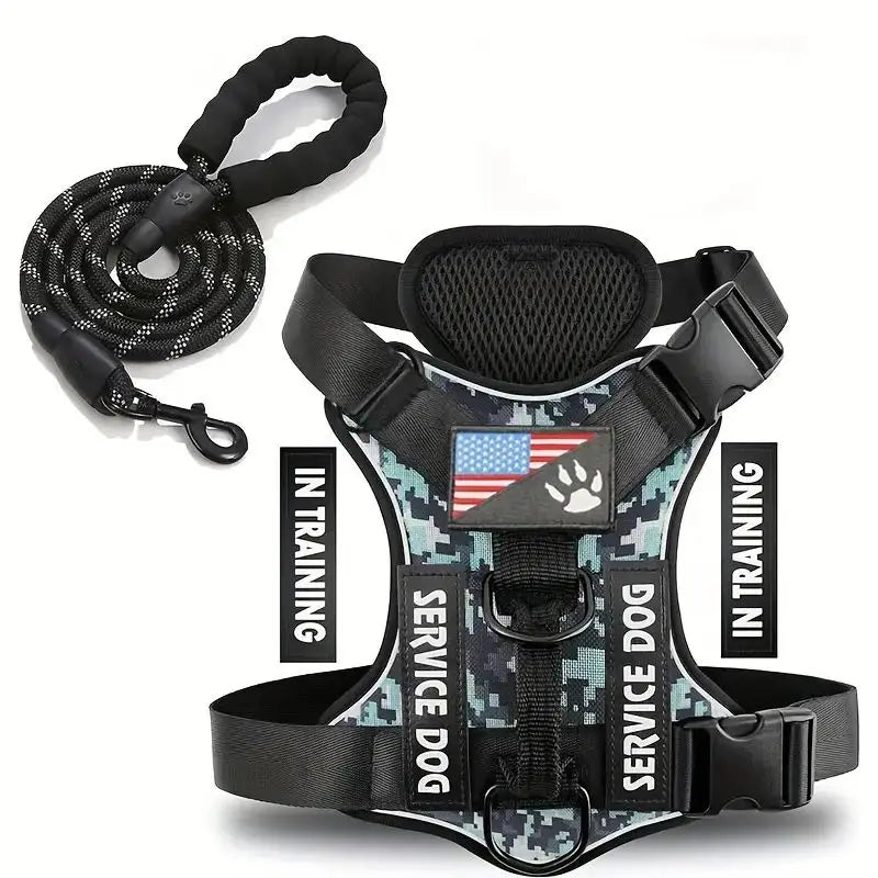 Dog Harness And Leash Set, Escape Proof No Pull Dog Vest Harness With Reflective Dog Walking Traction Rope - Majestic Pet Kingdom