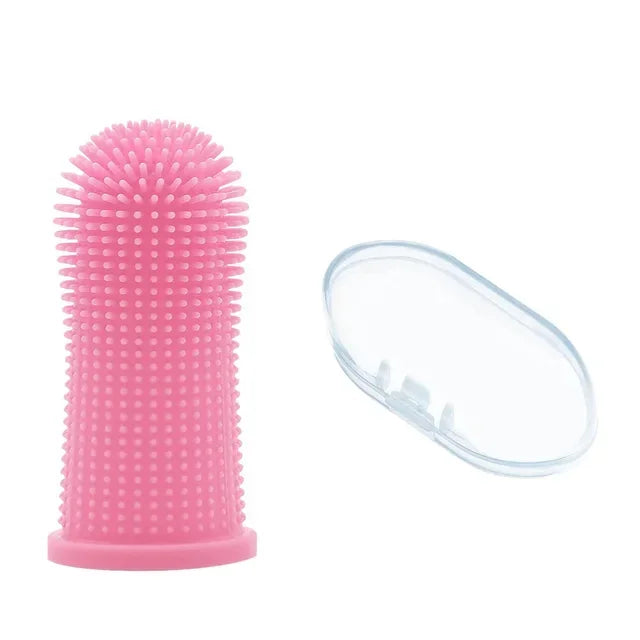 Soft Pet Finger Toothbrush | Dog Teeth Cleaning Breath Care Nontoxic Silicone