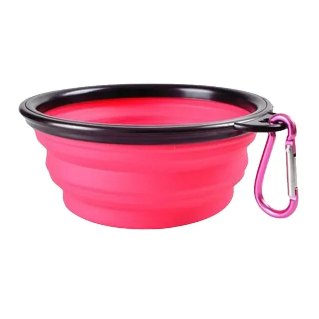 Collapsible Pet Silicone Dog Bowl | Portable Travel Food and Water Bowl with Carabiner