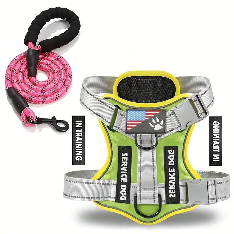 Dog Harness And Leash Set, Escape Proof No Pull Dog Vest Harness With Reflective Dog Walking Traction Rope - Majestic Pet Kingdom