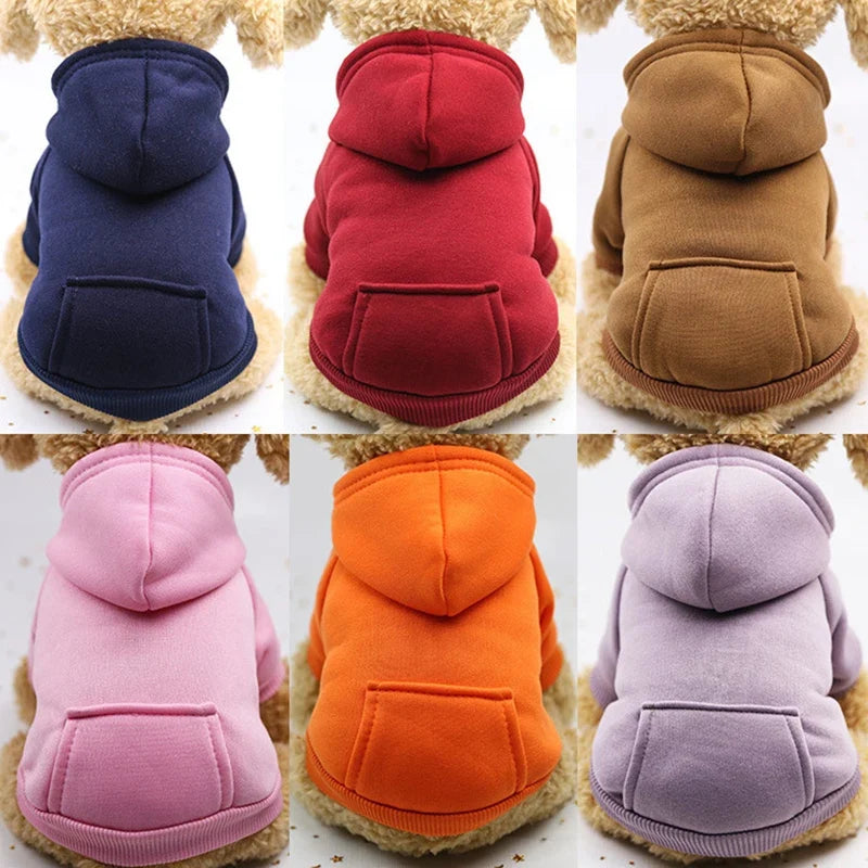 Pet Dog Clothes For Small Dogs Clothing Warm Clothing for Chihuahua Coat Puppy Outfit Pet Clothes for French Bulldog Hoodies - Navy blue | Purrfect Pet Kingdom