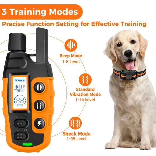Dog Training Collar 3300Ft Waterproof Remote Shock Vibration